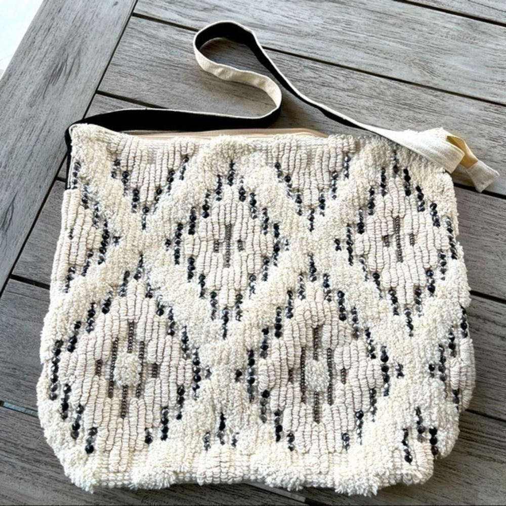 LOVESTITCH Boho Elegant Cream & Black Bag